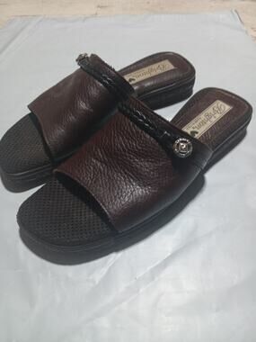 Brighton Slides Brown Leather Size 5.5 Women's